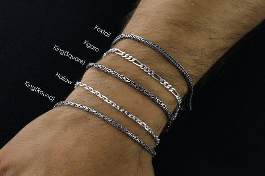 925 Sterling Silver Link Chain Bracelets