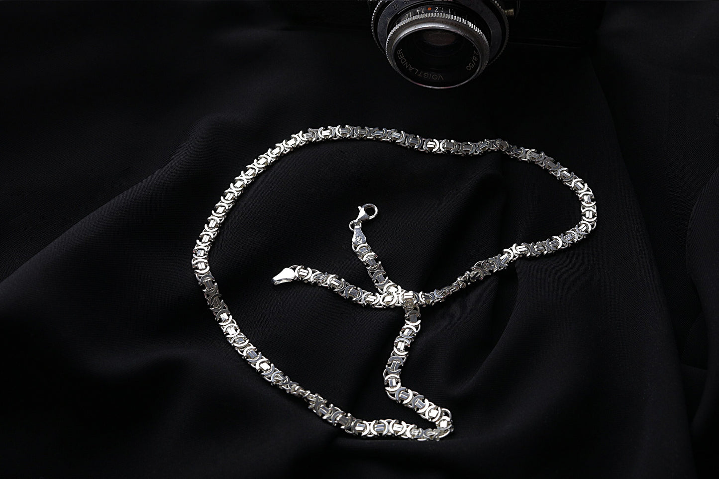 925 Sterlin Silver Handmade Euro King Chain Necklace
