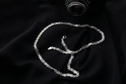925 Sterlin Silver Handmade Euro King Chain Necklace