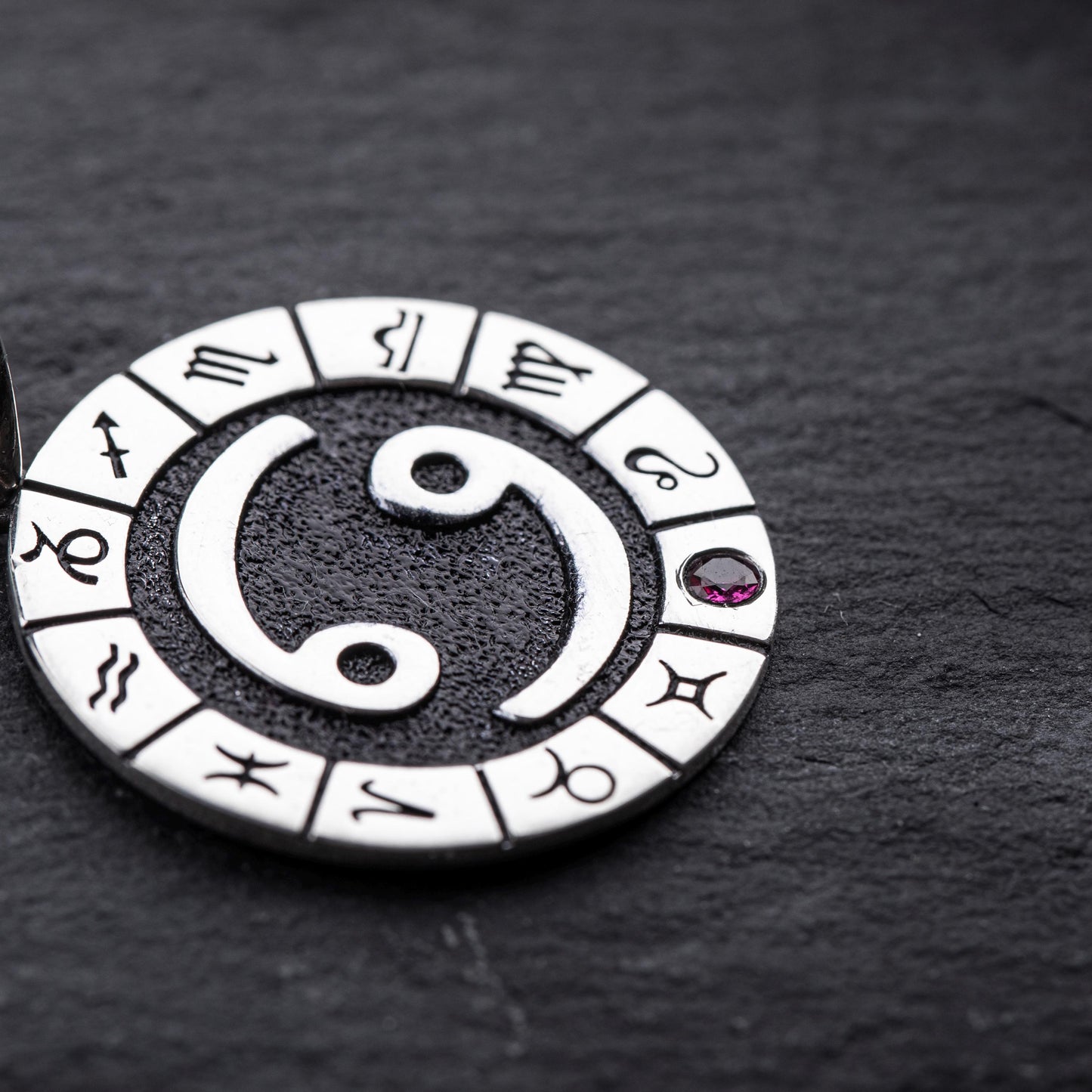 Silver Cancer Zodiac Pendant, Cancer Horoscope Pendant, Cancer Birthstone Pendant, Unisex Zodiac Pendant, Unique Zodiac Jewelry