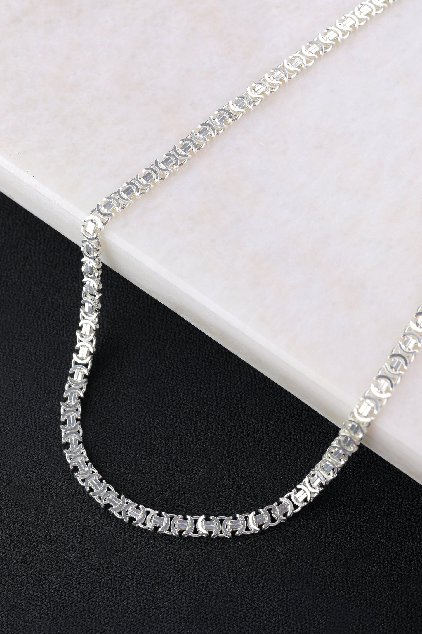 925 Sterlin Silver Handmade Euro King Chain Necklace