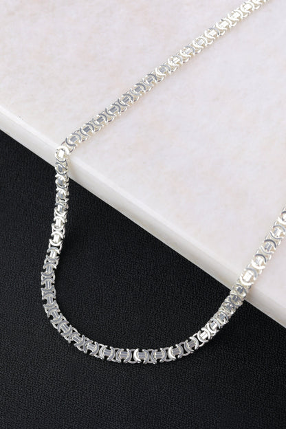 925 Sterlin Silver Handmade Euro King Chain Necklace