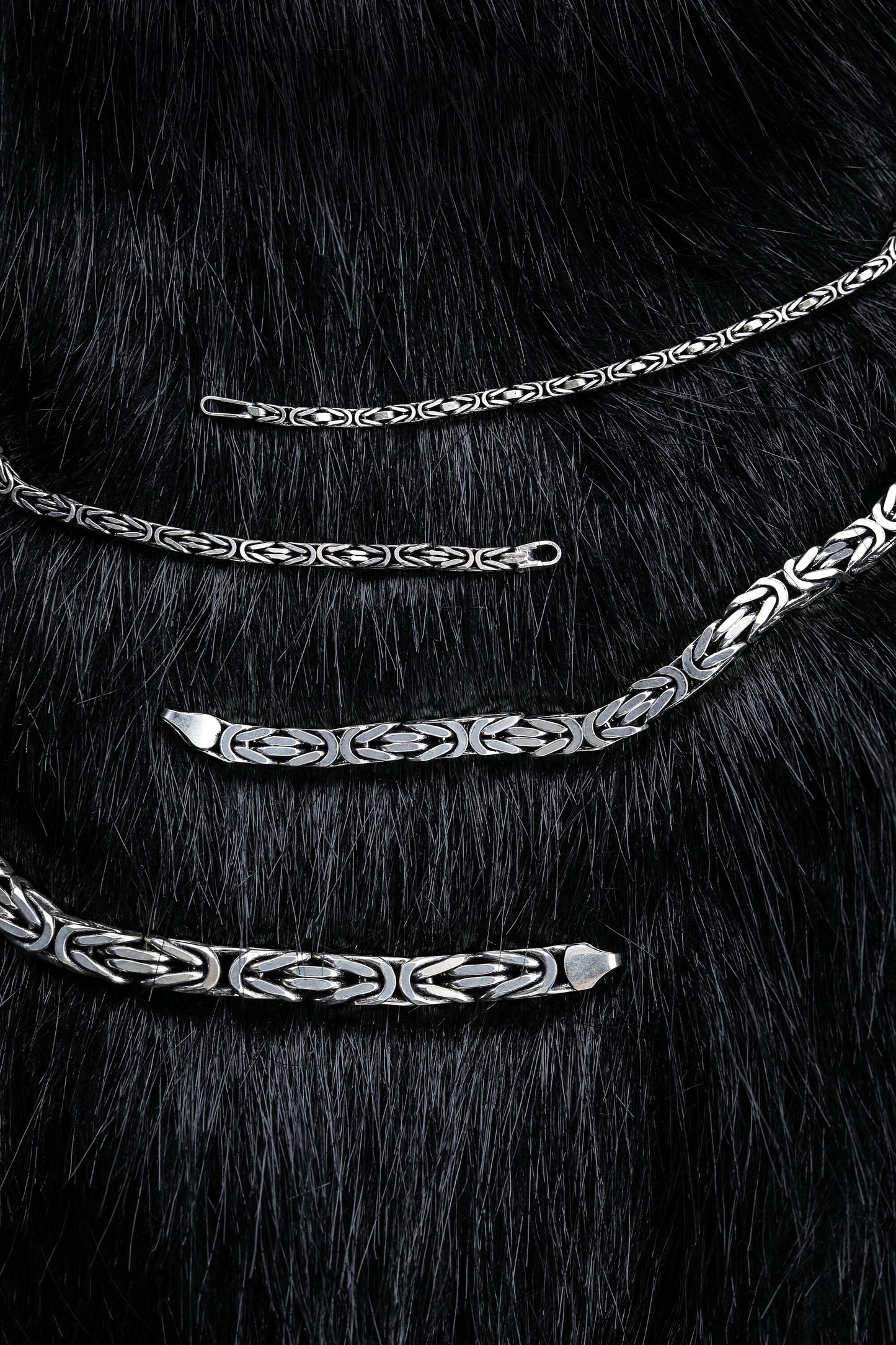 925 Sterling Silver King Chain Bracelet - Silver Byzantine Bracelet