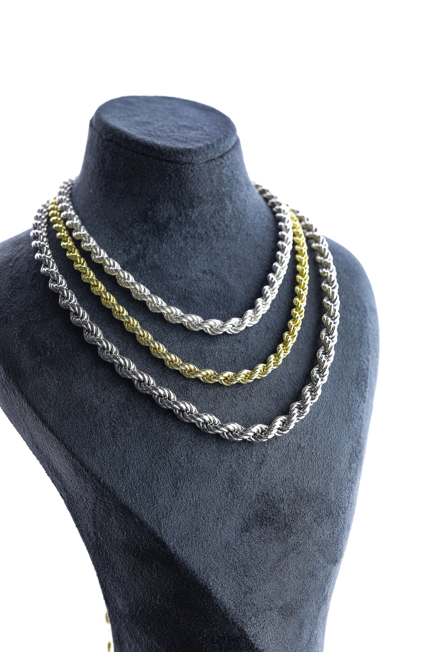 925 Sterling Silver Rope Chain Necklace, Real Silver Rope  Necklace, Handmade Layering Chain, Solid Silver Jewelry for Man and Women