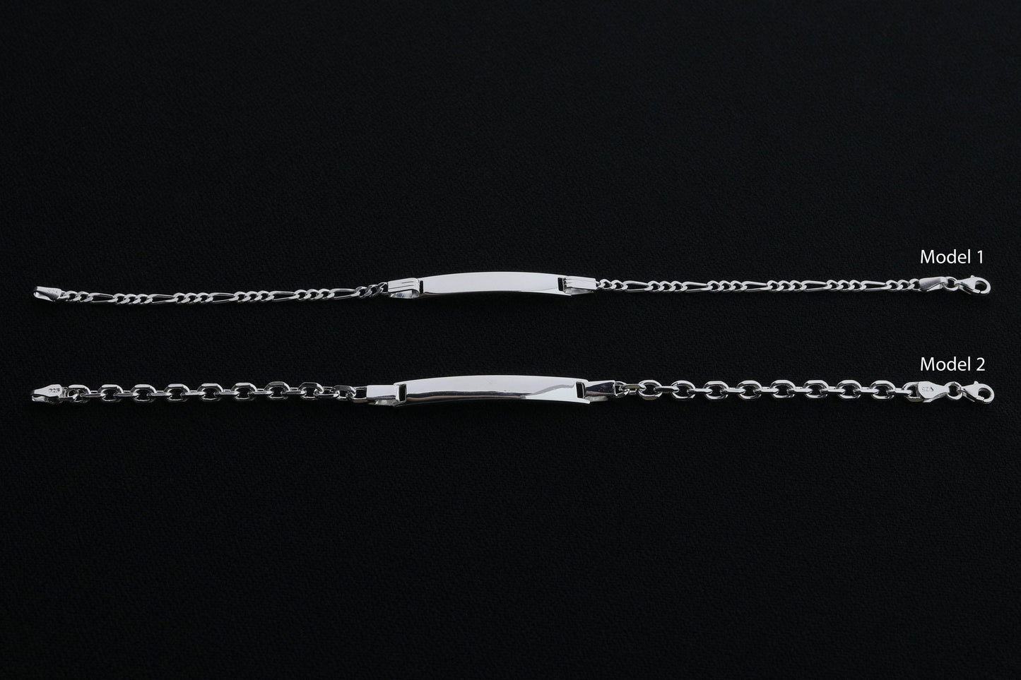 Sterling Silver ID Bracelet, Silver Chain Name Bracelet, Real Silver ID Bracelet for Man and Woman, Gift for Boyfriend, Gift for Girlfriend