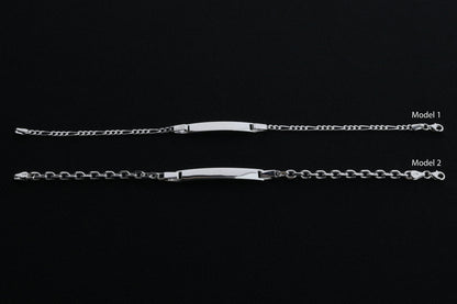 Sterling Silver ID Bracelet, Silver Chain Name Bracelet, Real Silver ID Bracelet for Man and Woman, Gift for Boyfriend, Gift for Girlfriend