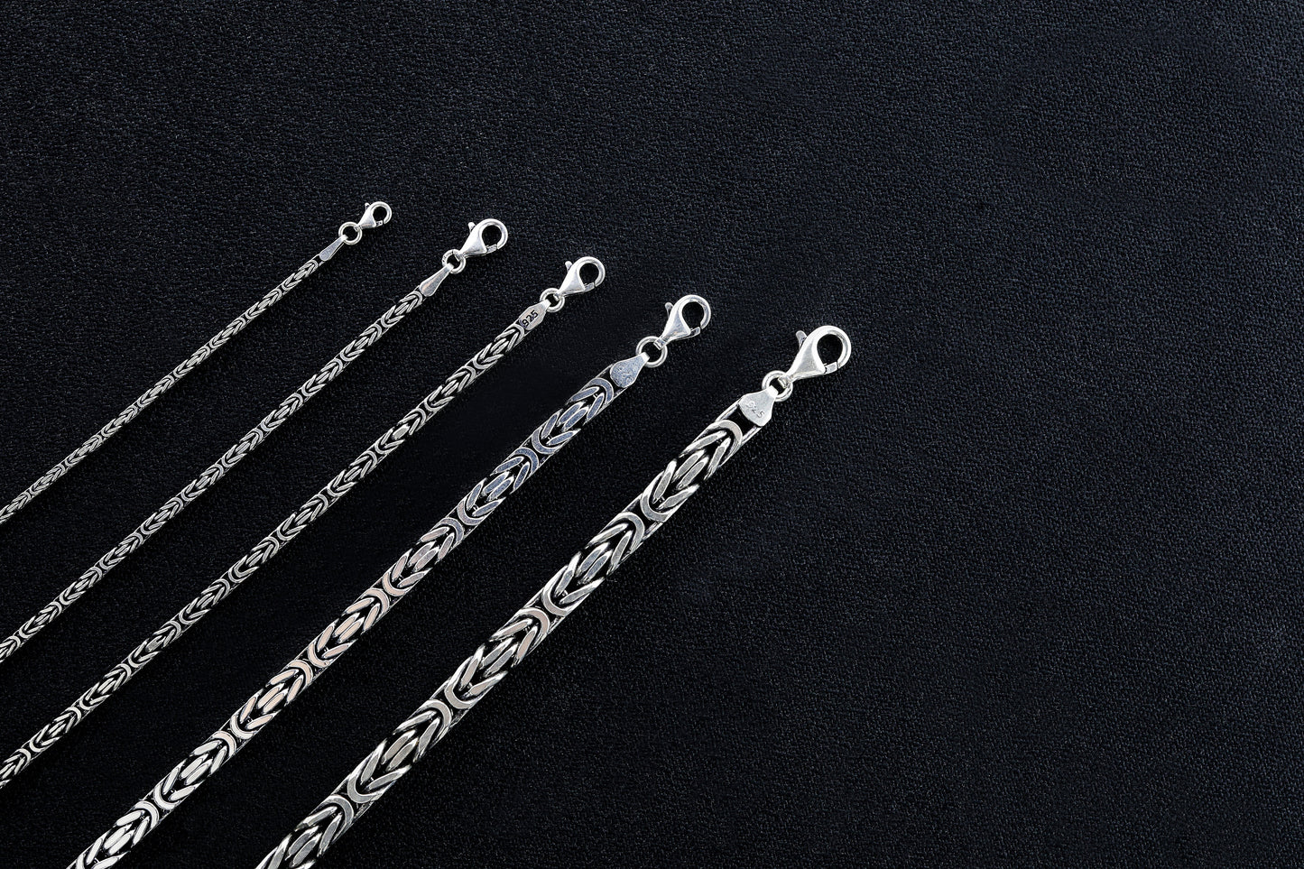 925 Sterling Silver King Chain Bracelet - Silver Byzantine Bracelet