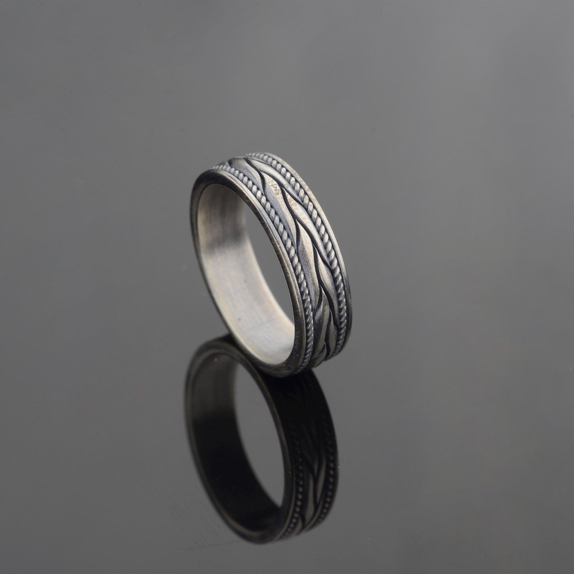 Braided 925 Sterling Silver Greek Ring, Unisex Band