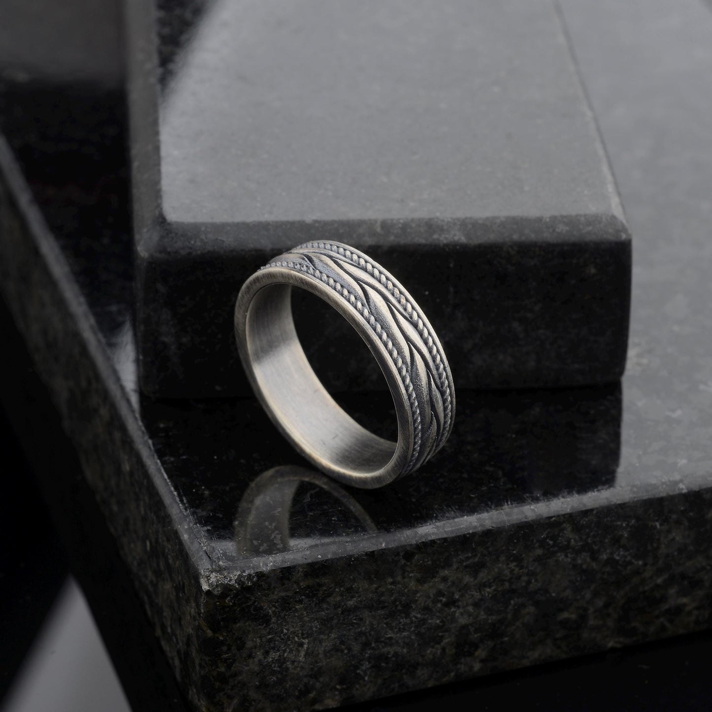 Braided 925 Sterling Silver Greek Ring, Unisex Band