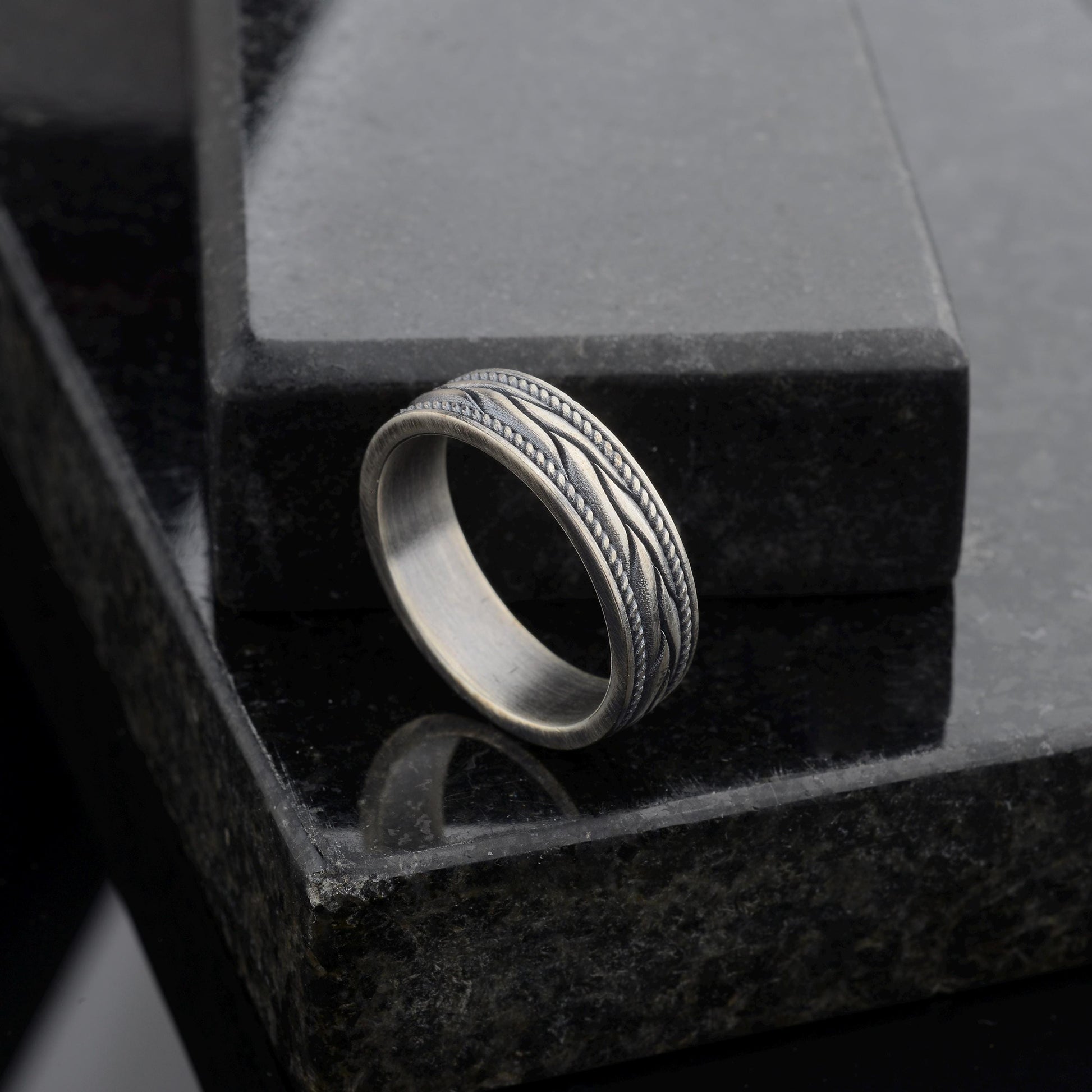 Braided 925 Sterling Silver Greek Ring, Unisex Band