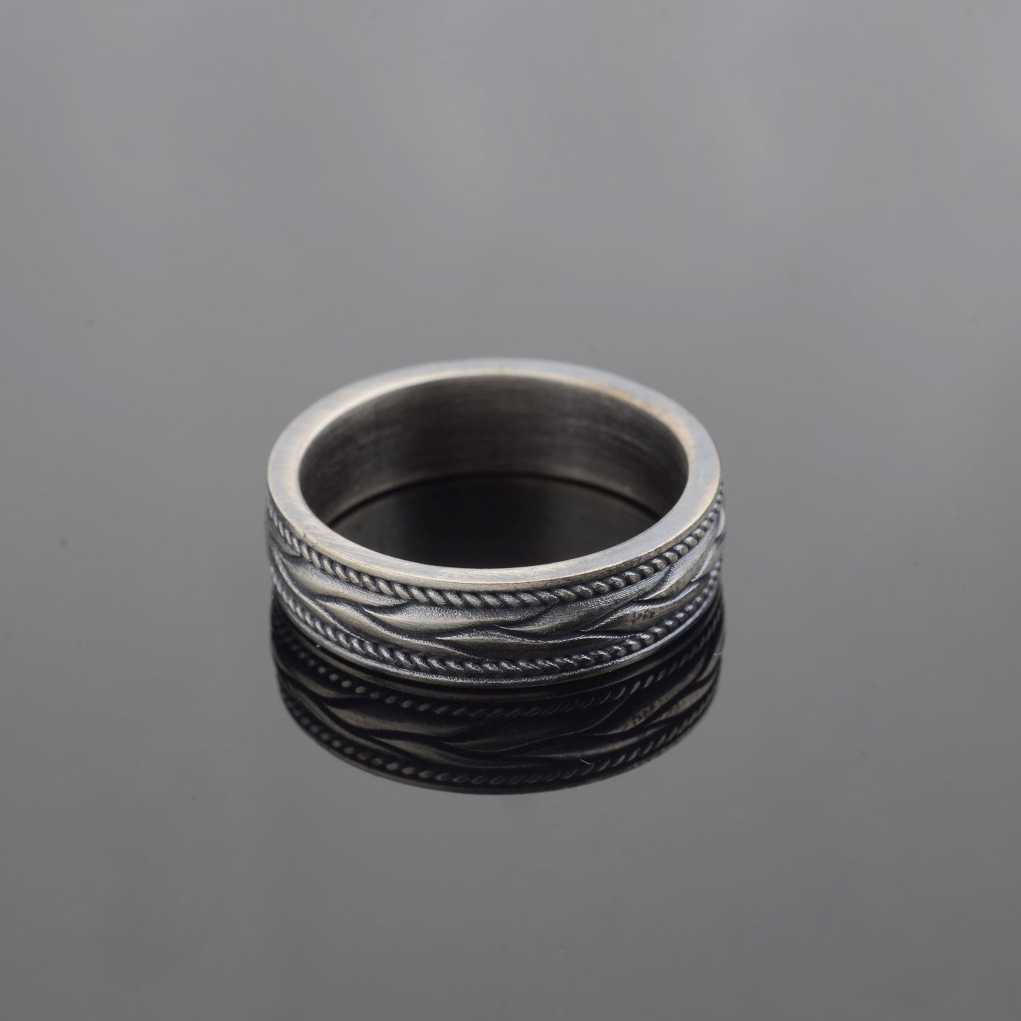 Braided 925 Sterling Silver Greek Ring, Unisex Band