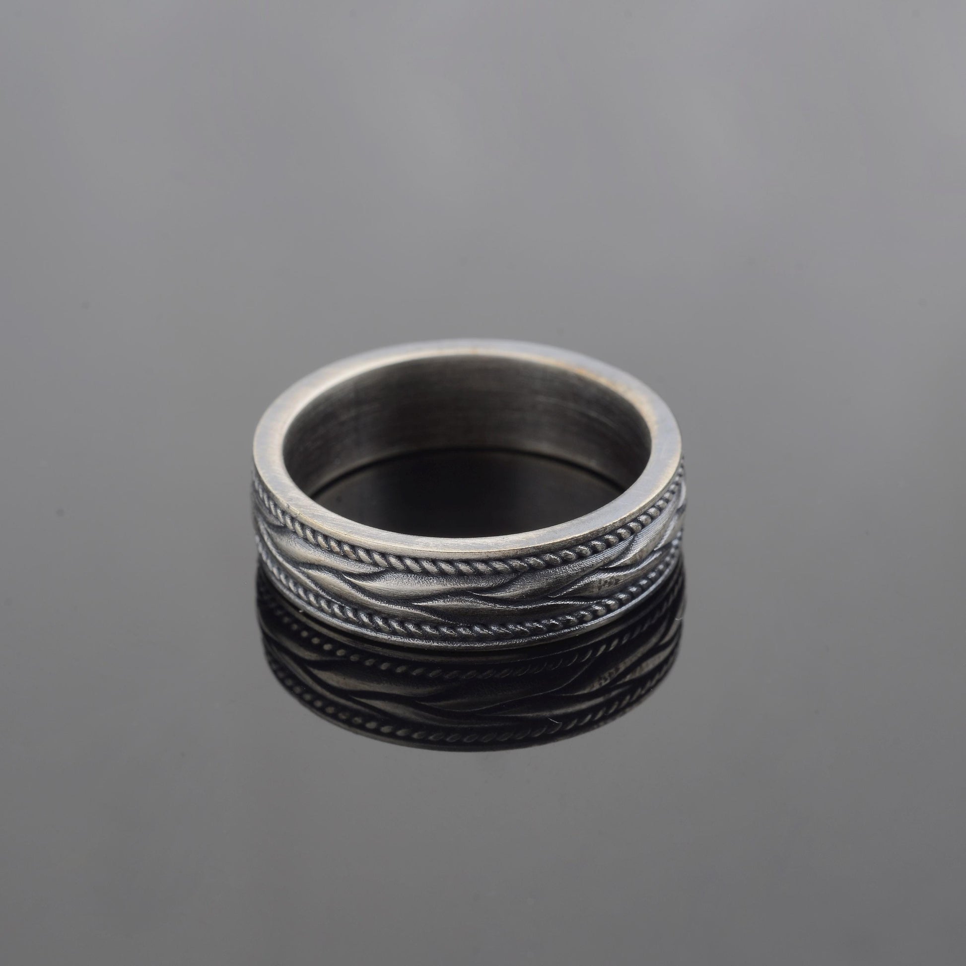 Braided 925 Sterling Silver Greek Ring, Unisex Band