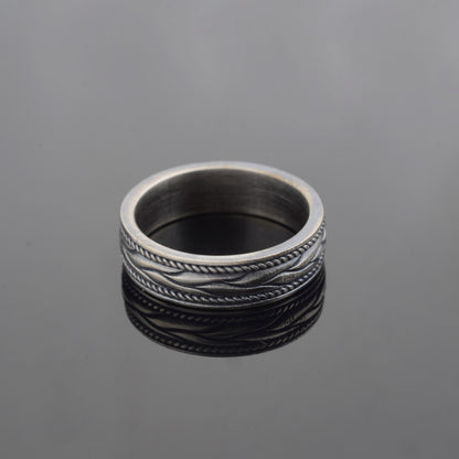 Braided 925 Sterling Silver Greek Ring, Unisex Band