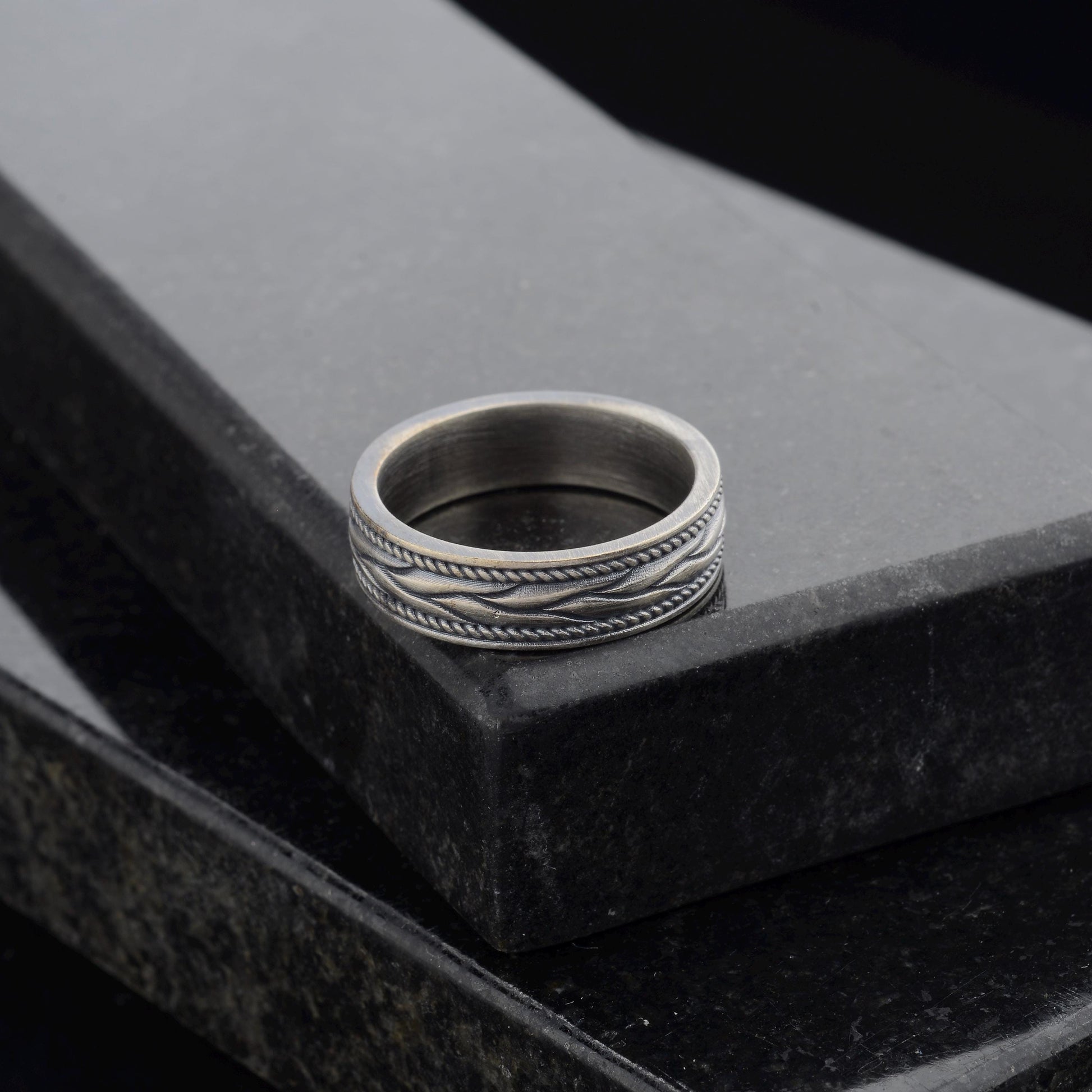 Braided 925 Sterling Silver Greek Ring, Unisex Band
