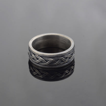 Celtic Braided Knot Wedding Ring, 925 Sterling Silver Celtic Wedding Bands Men, Men Silver Band, Braid Celtic Ring, Signet Ring, Unique Gift
