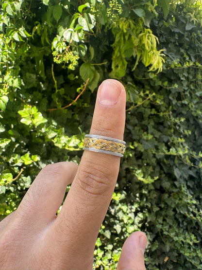 Celtic Braided Knot Wedding Ring, 925 Sterling Silver Celtic Wedding Bands Men, Men Silver Band, Braid Celtic Ring, Signet Ring, Unique Gift