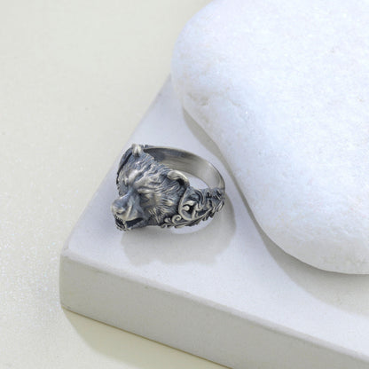 Handmade Sterling Silver Bear Ring – Viking Totem Biker Jewelry