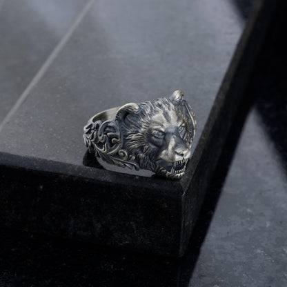 Handmade Sterling Silver Bear Ring – Viking Totem Biker Jewelry