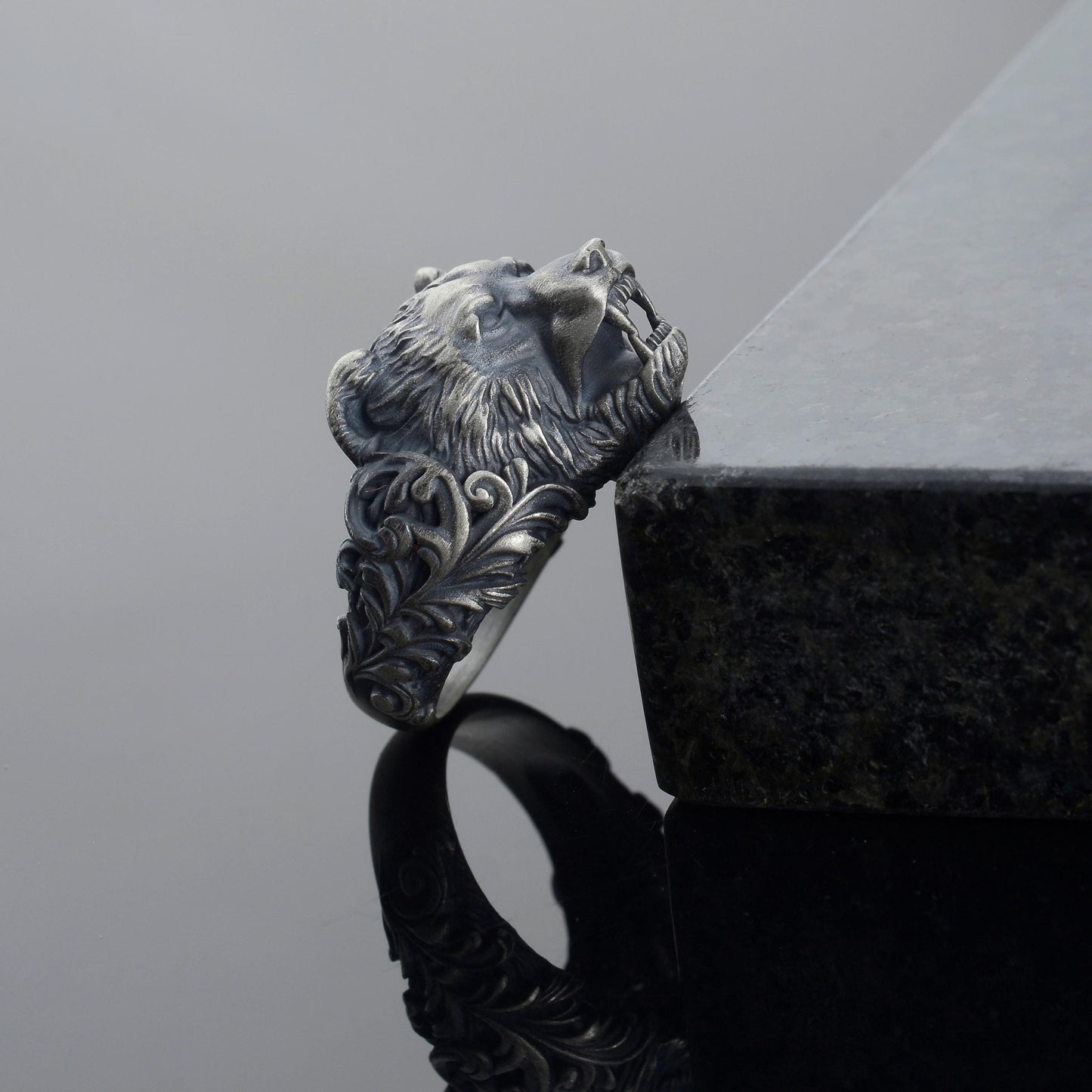 Handmade Sterling Silver Bear Ring – Viking Totem Biker Jewelry