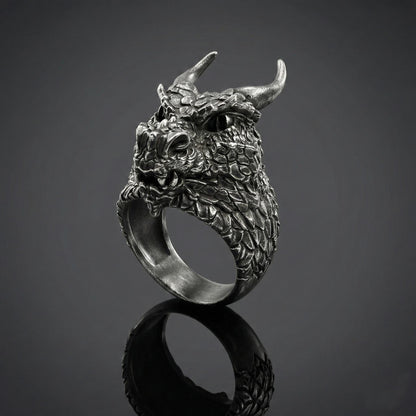 Handmade Sterling Silver Dragon Ring, Mythology Jewelry