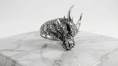 Handmade Sterling Silver Dragon Ring, Mythology Jewelry