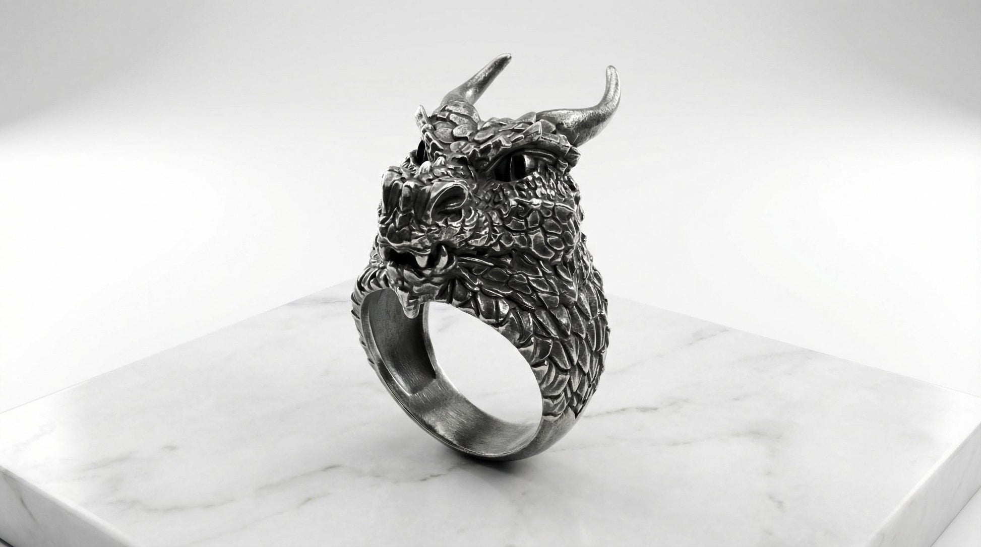 Handmade Sterling Silver Dragon Ring, Mythology Jewelry