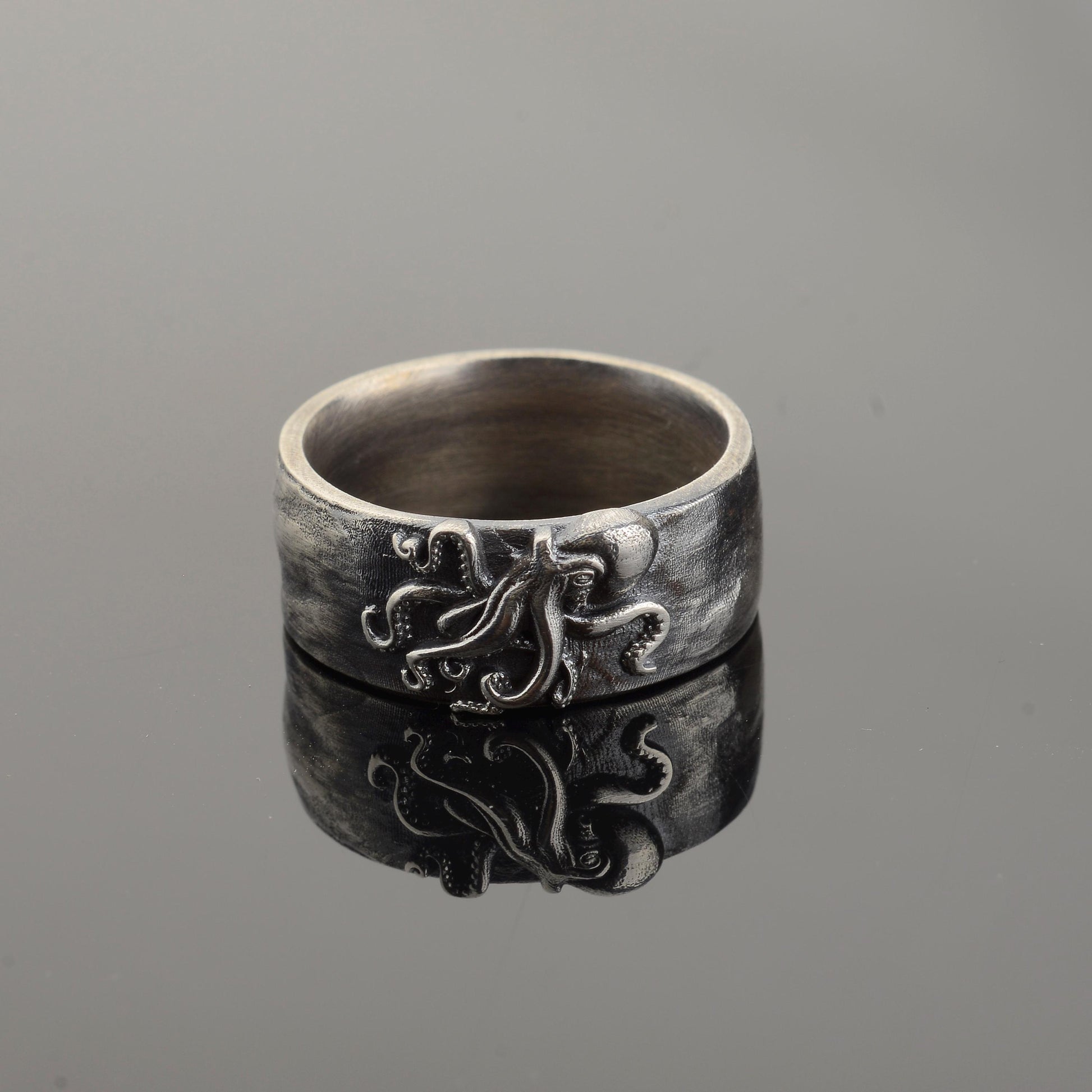 Silver Octopus Band, Octopus Tentacles Ring, Nautical Jewelry, Animal Ring, Silver Men Jewelry, Sea Animal Gothic Ring, Tentacle Ring