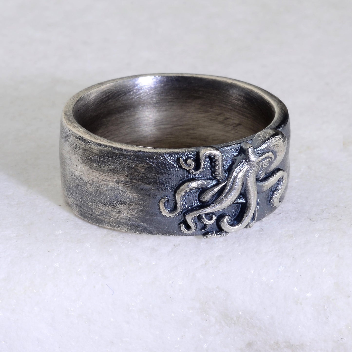 Silver Octopus Band, Octopus Tentacles Ring, Nautical Jewelry, Animal Ring, Silver Men Jewelry, Sea Animal Gothic Ring, Tentacle Ring