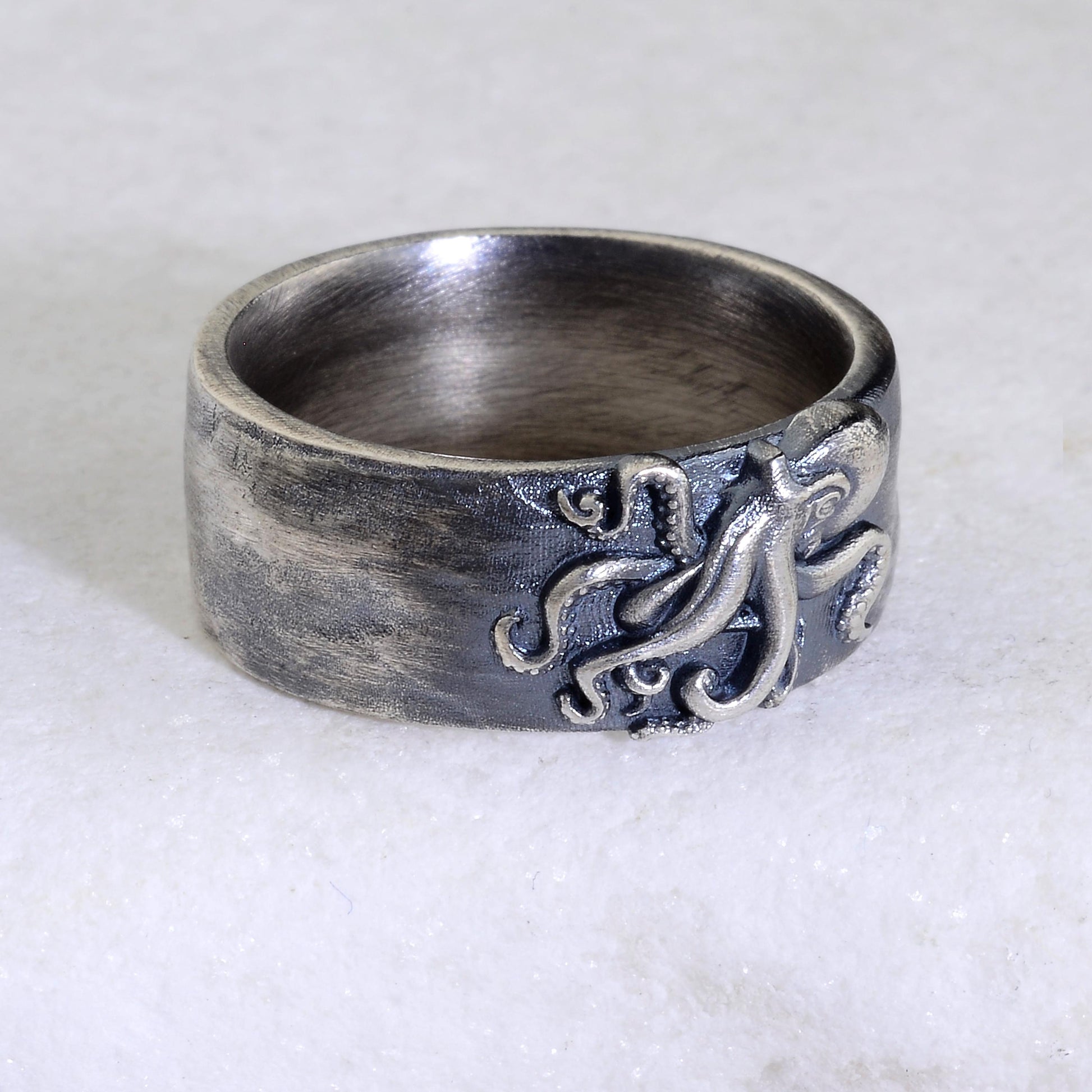 Silver Octopus Band, Octopus Tentacles Ring, Nautical Jewelry, Animal Ring, Silver Men Jewelry, Sea Animal Gothic Ring, Tentacle Ring