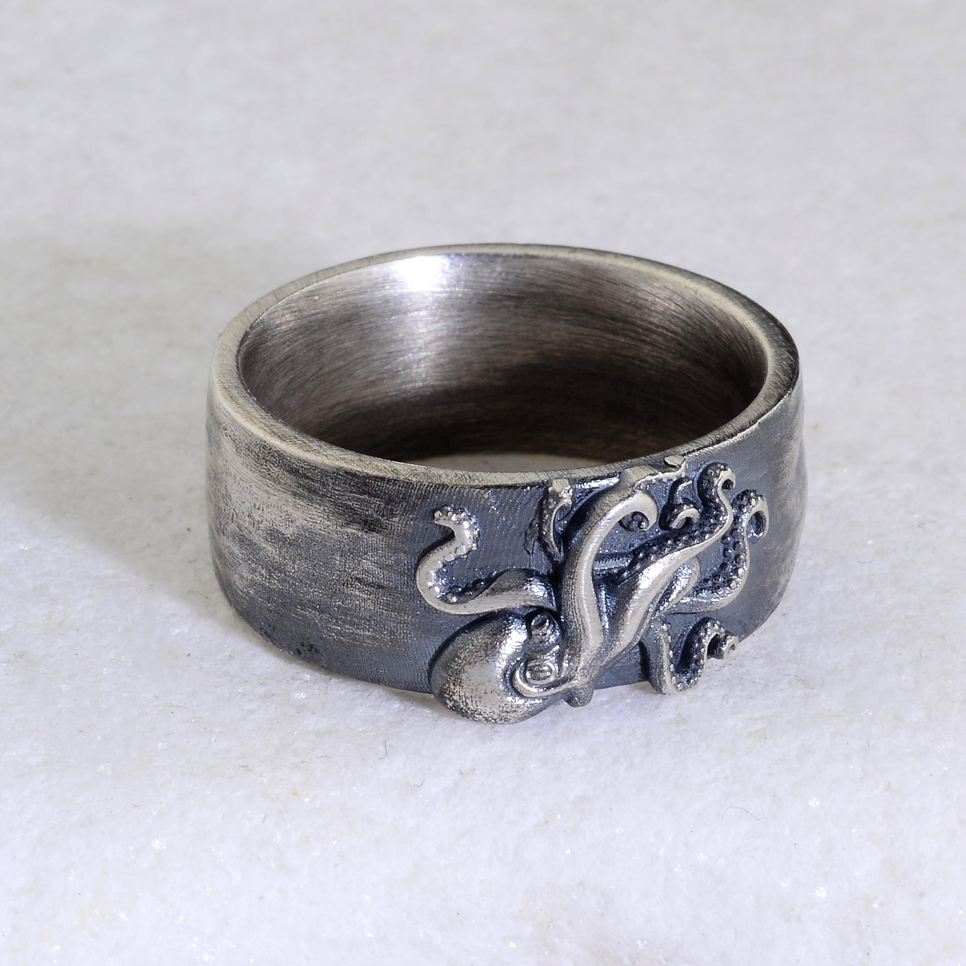 Silver Octopus Band, Octopus Tentacles Ring, Nautical Jewelry, Animal Ring, Silver Men Jewelry, Sea Animal Gothic Ring, Tentacle Ring