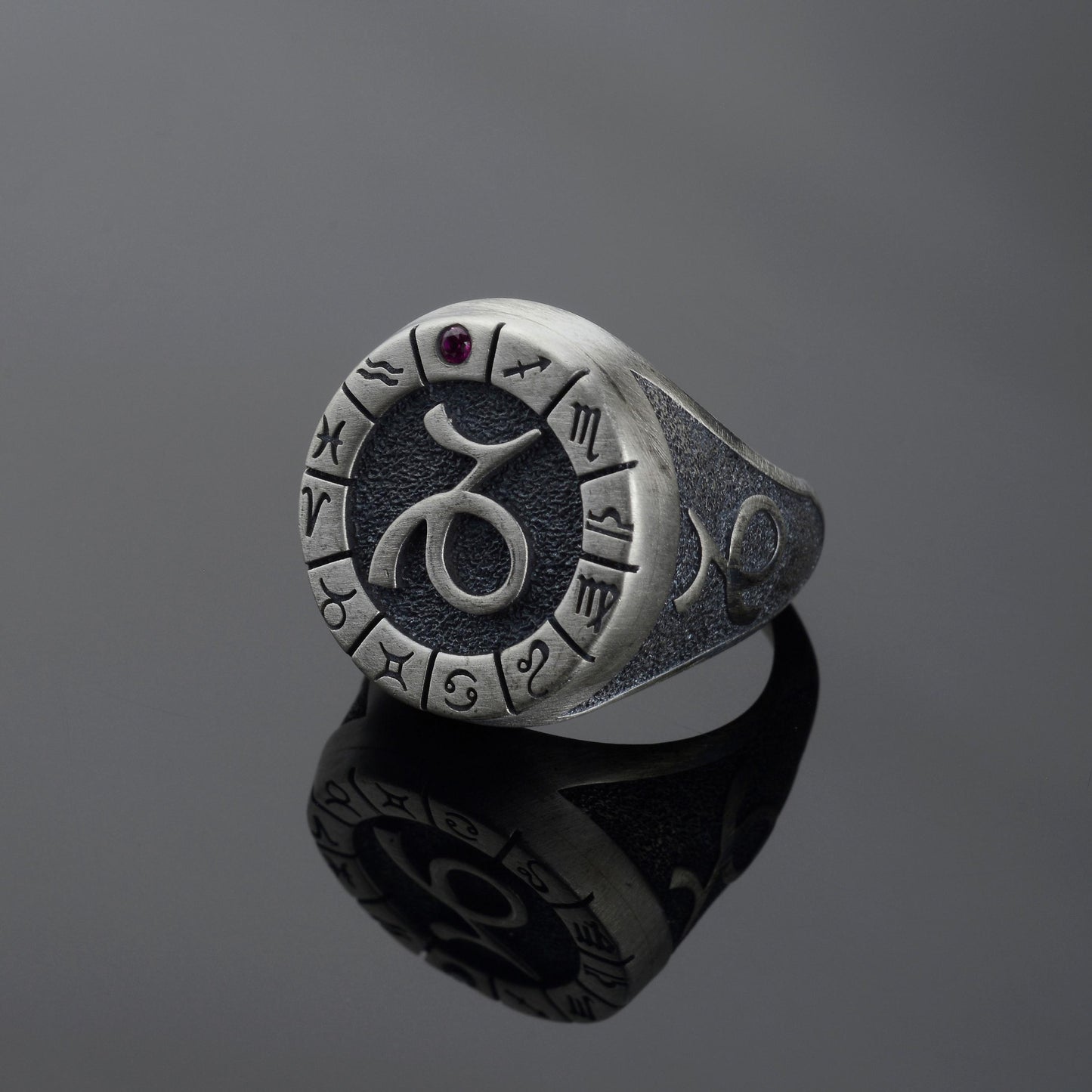 Sterling Silver Capricorn Zodiac Ring: Horoscope Astrology Ring