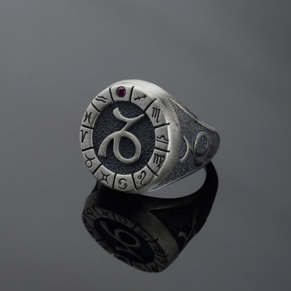 Sterling Silver Capricorn Zodiac Ring: Horoscope Astrology Ring