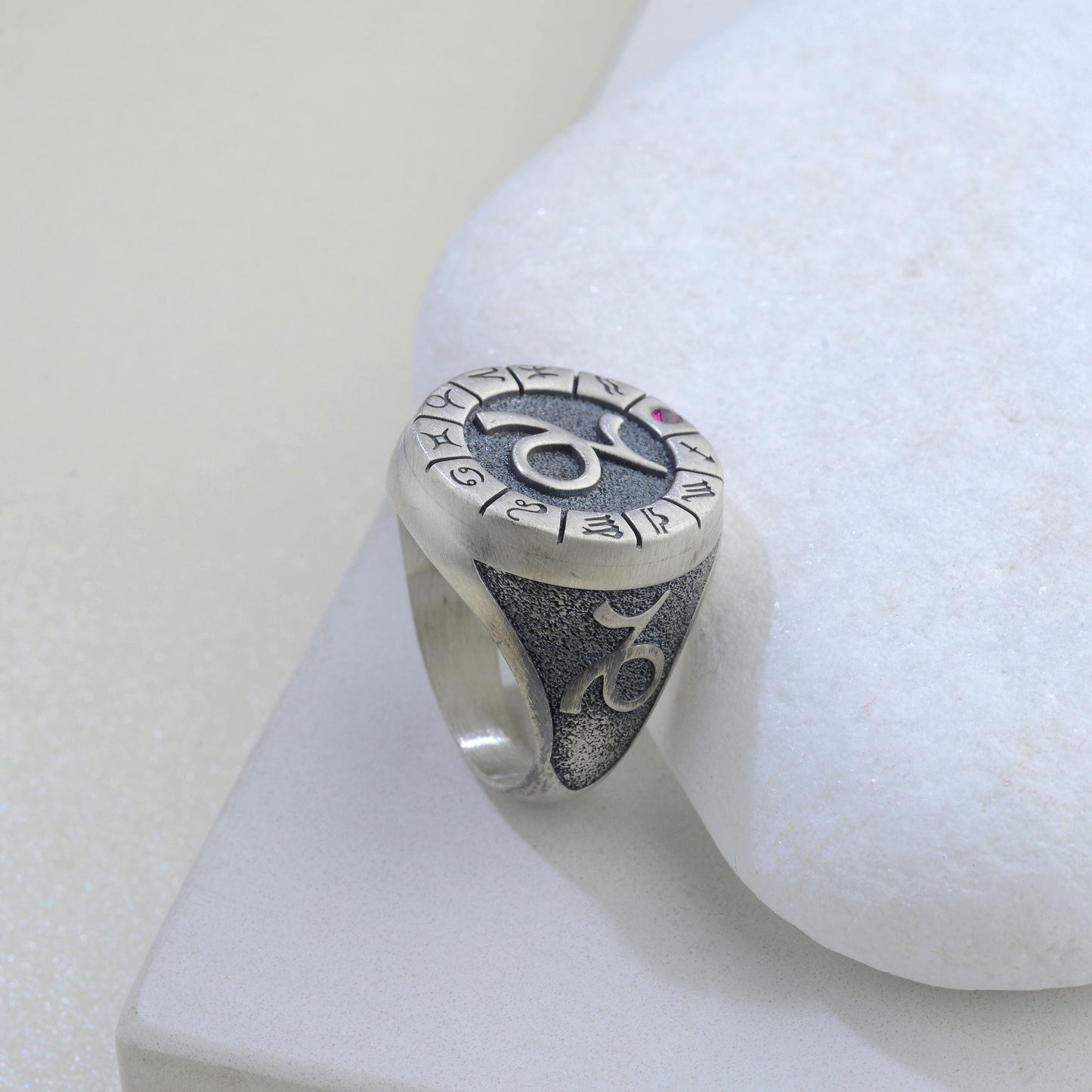 Sterling Silver Capricorn Zodiac Ring: Horoscope Astrology Ring