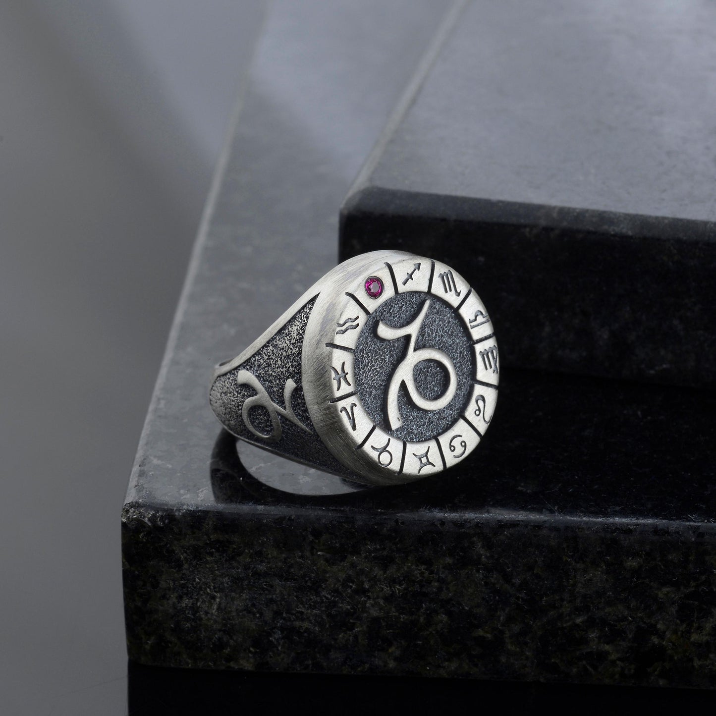 Sterling Silver Capricorn Zodiac Ring: Horoscope Astrology Ring