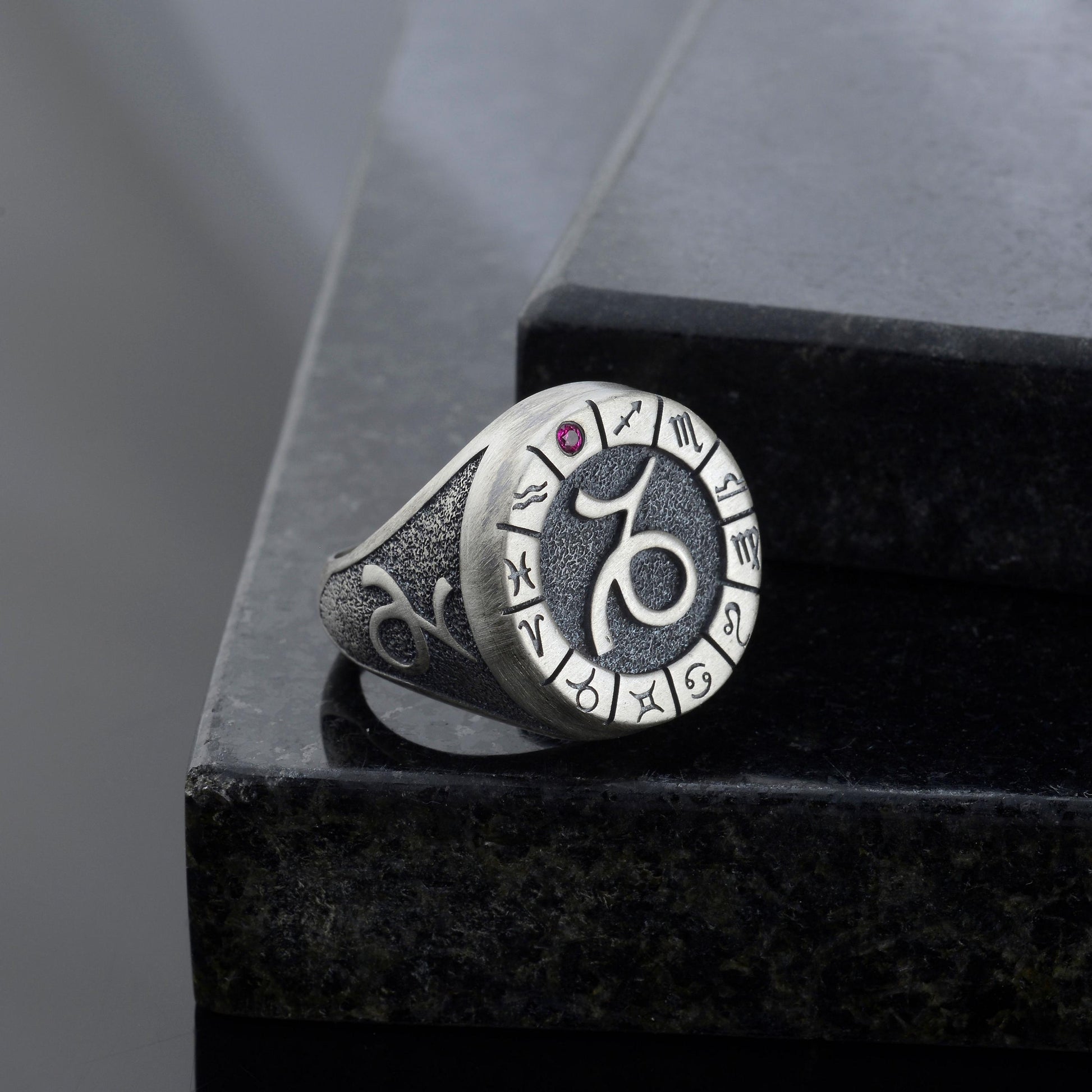 Sterling Silver Capricorn Zodiac Ring: Horoscope Astrology Ring