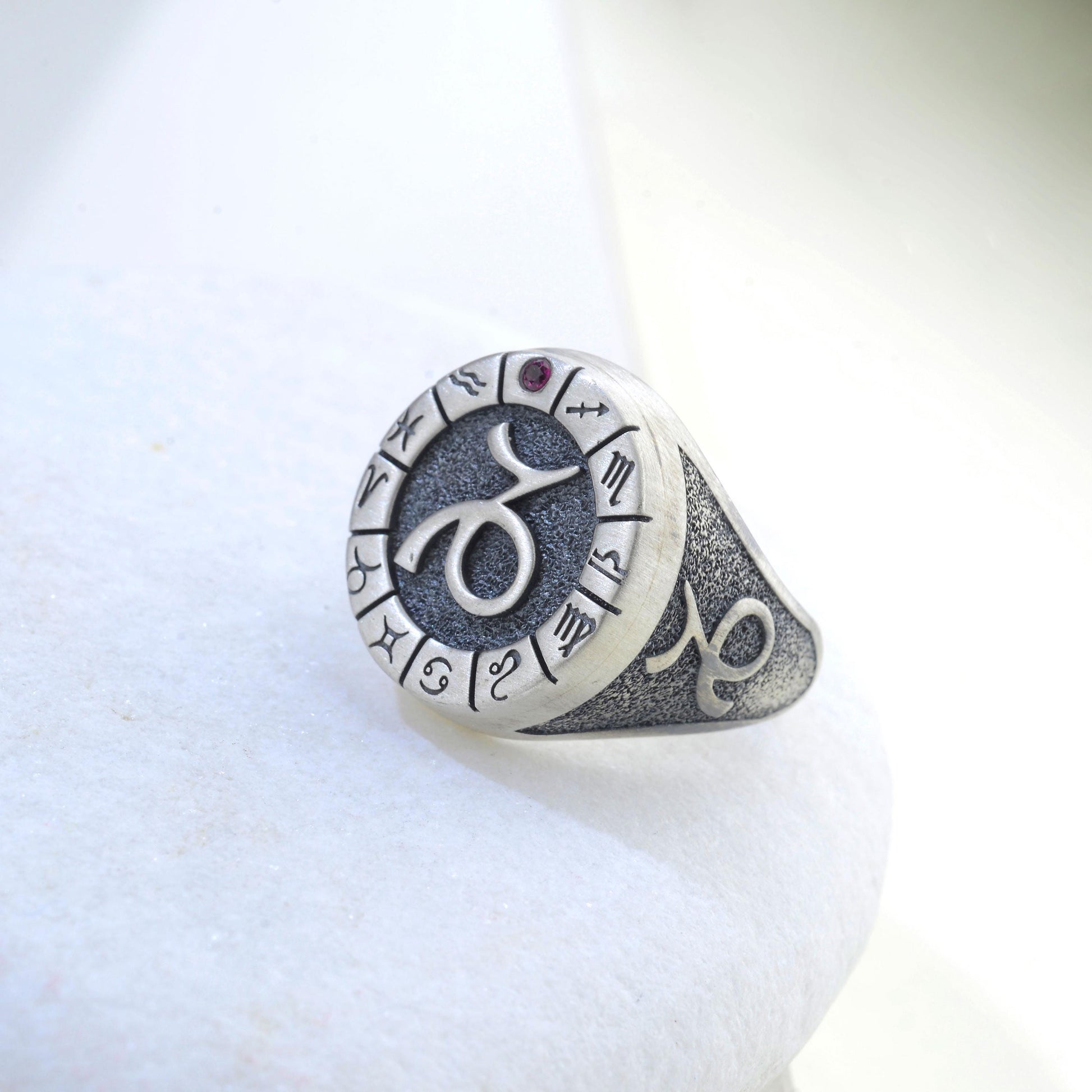 Sterling Silver Capricorn Zodiac Ring: Horoscope Astrology Ring