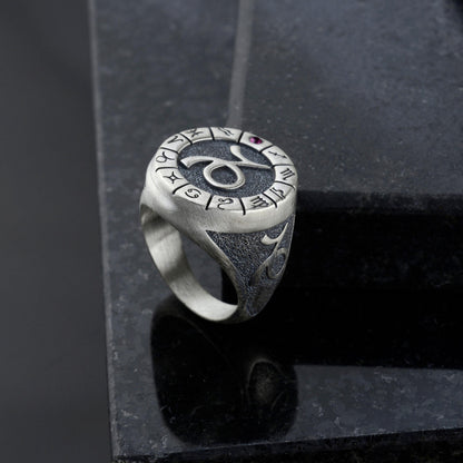 Sterling Silver Capricorn Zodiac Ring: Horoscope Astrology Ring