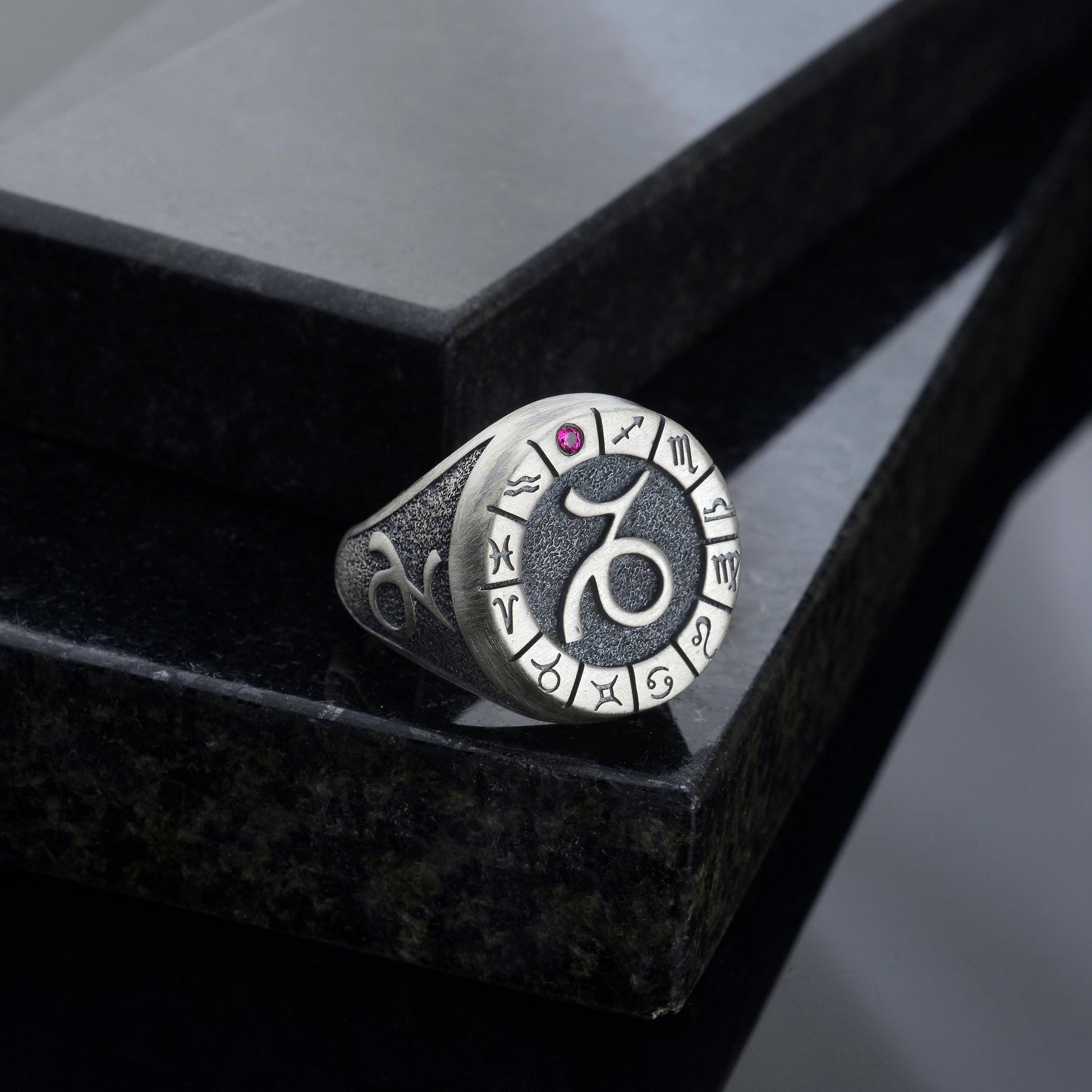 Sterling Silver Capricorn Zodiac Ring: Horoscope Astrology Ring