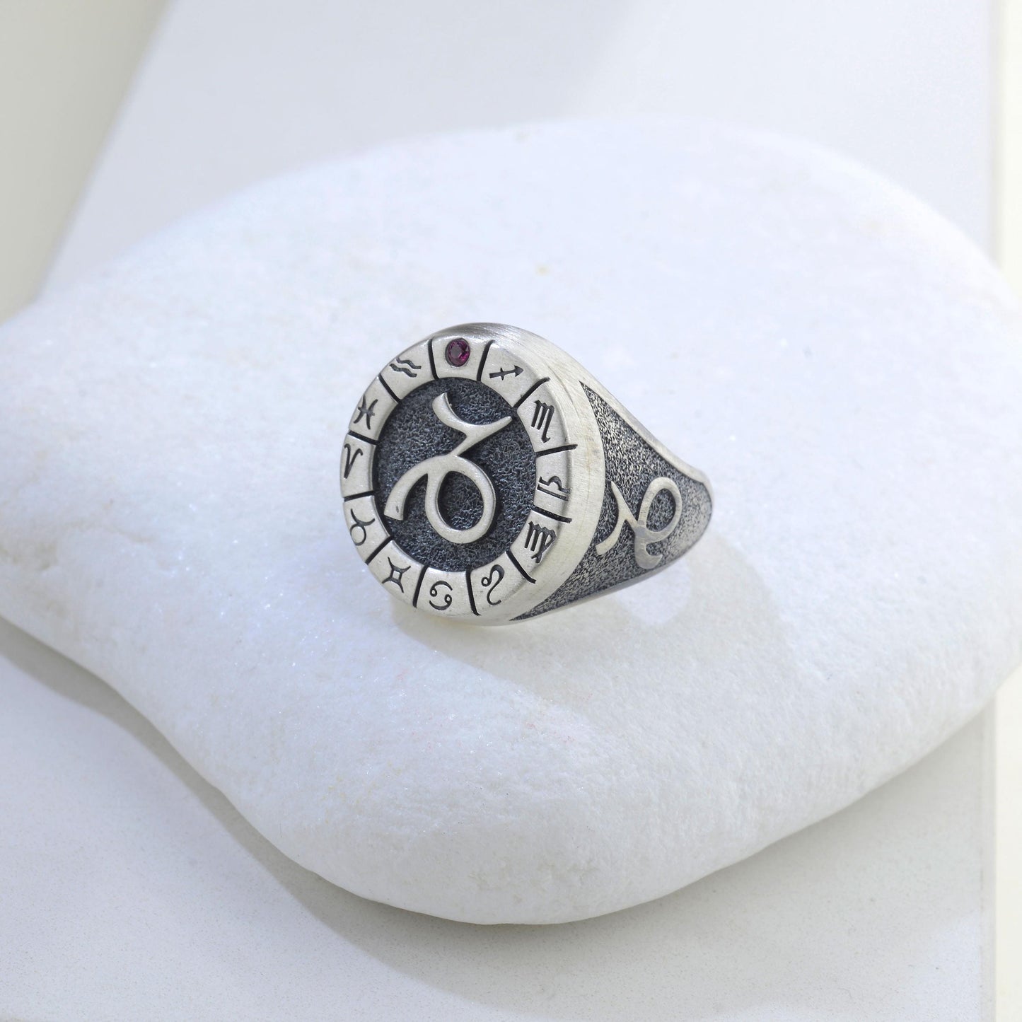 Sterling Silver Capricorn Zodiac Ring: Horoscope Astrology Ring