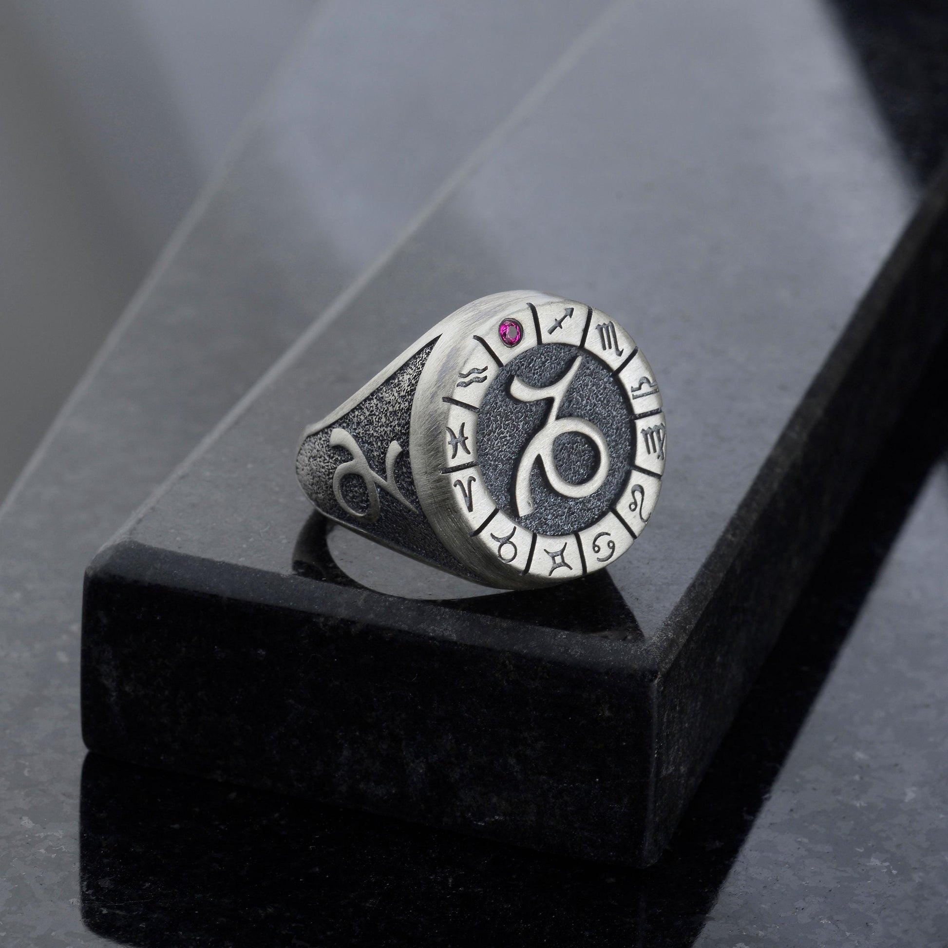Sterling Silver Capricorn Zodiac Ring: Horoscope Astrology Ring