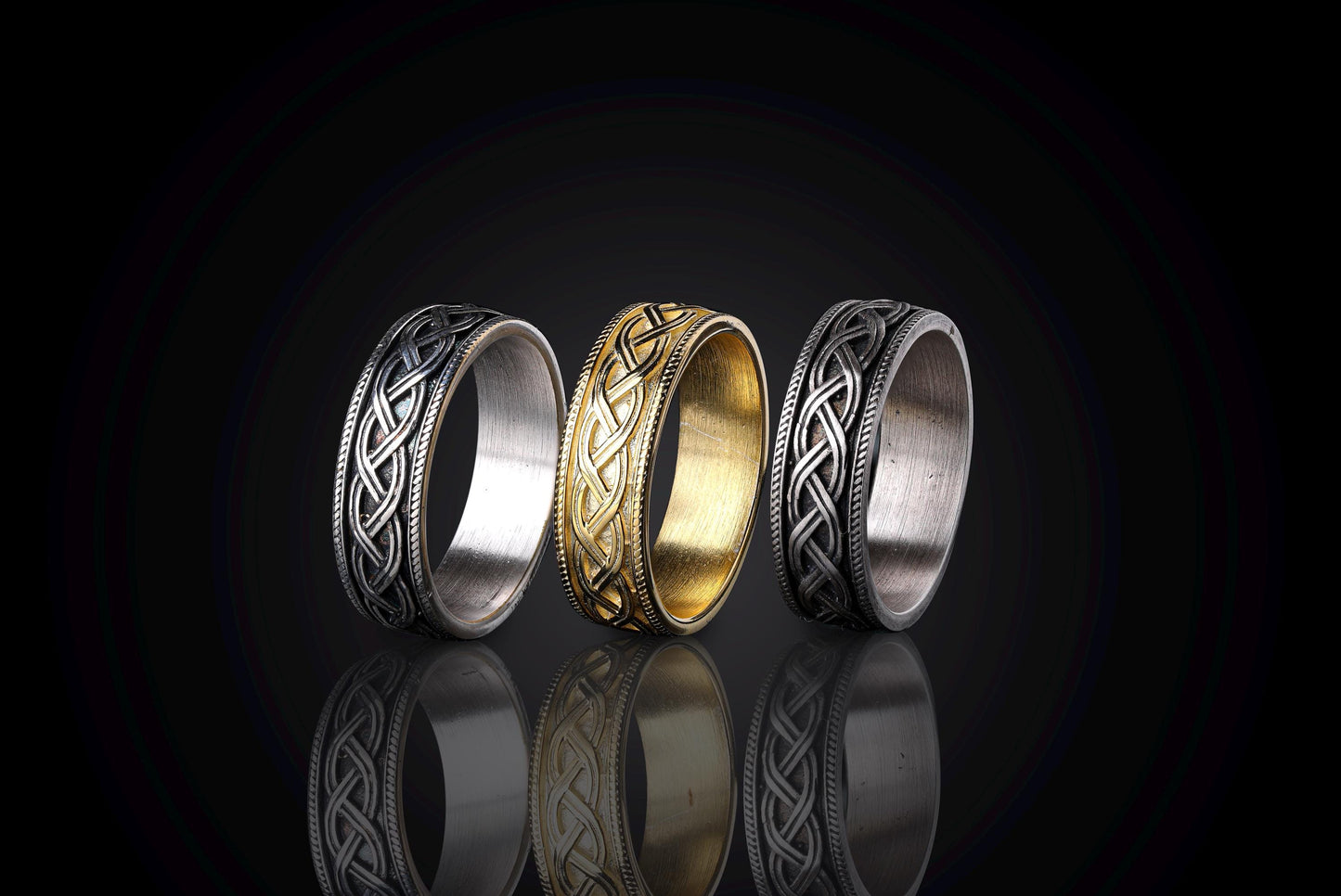 Sterling Silver Celtic Knot Ring, Braided Eternity Band, Unisex Signet