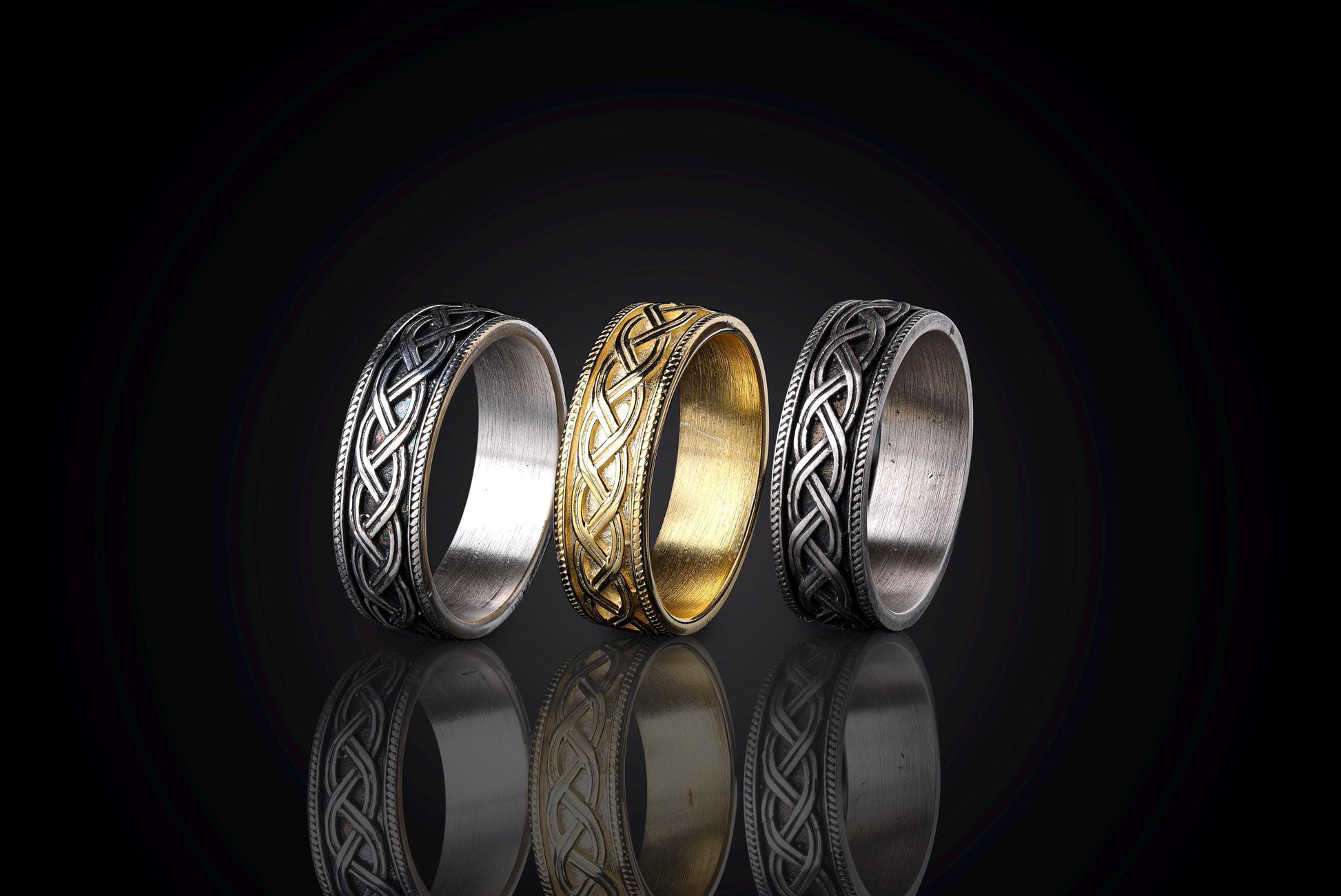 Sterling Silver Celtic Knot Ring, Braided Eternity Band, Unisex Signet