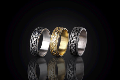 Sterling Silver Celtic Knot Ring, Braided Eternity Band, Unisex Signet