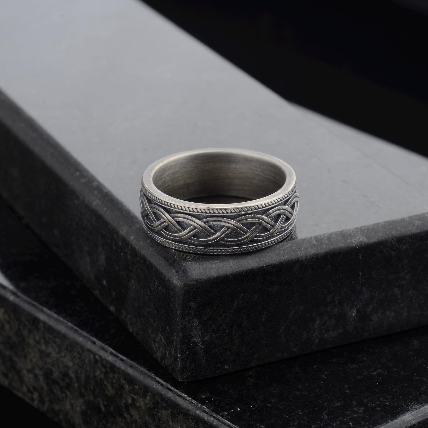 Sterling Silver Celtic Knot Ring, Braided Eternity Band, Unisex Signet