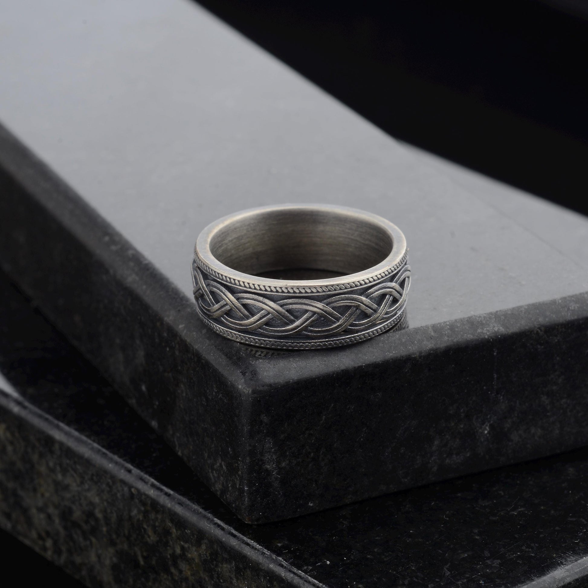 Sterling Silver Celtic Knot Ring, Braided Eternity Band, Unisex Signet
