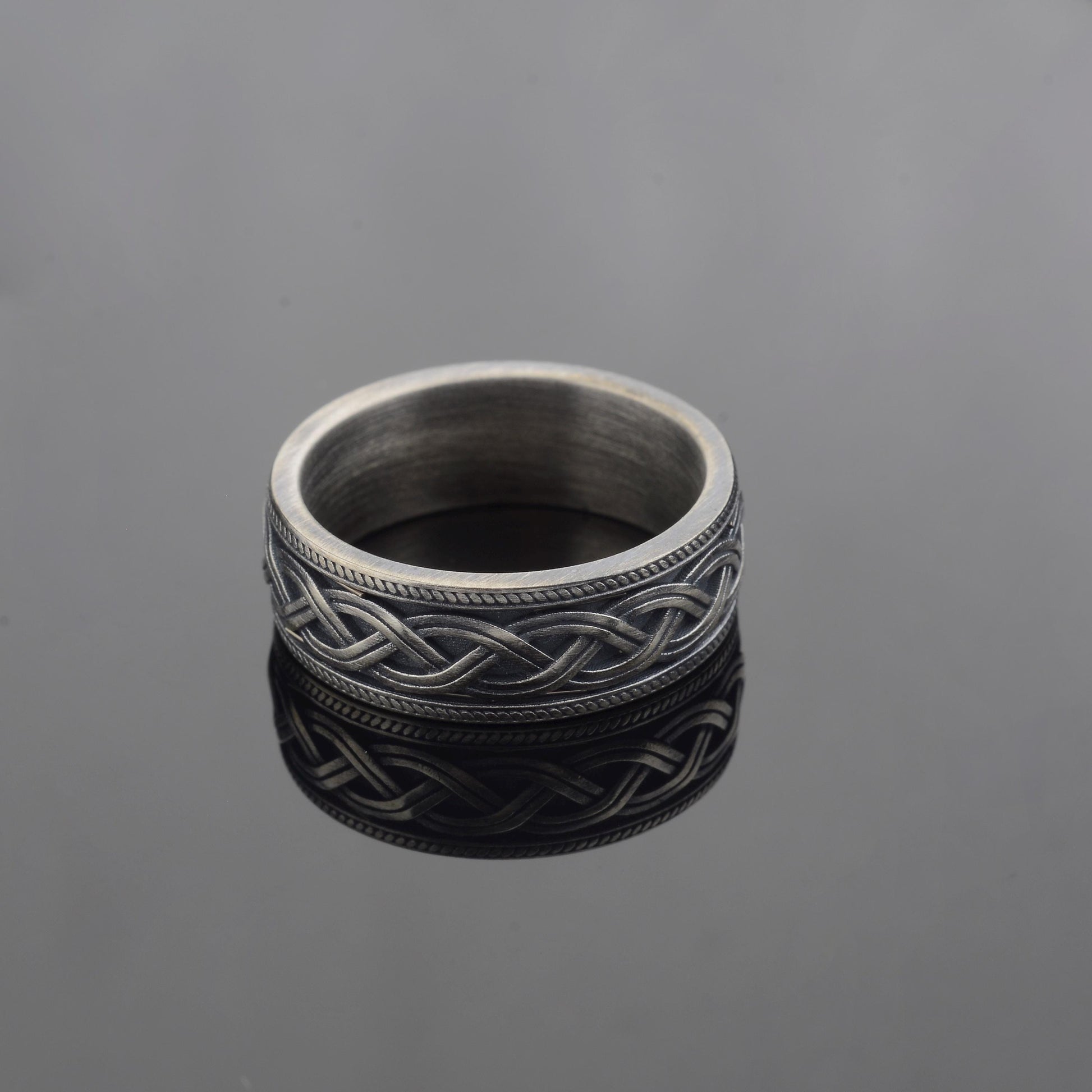 Sterling Silver Celtic Knot Ring, Braided Eternity Band, Unisex Signet