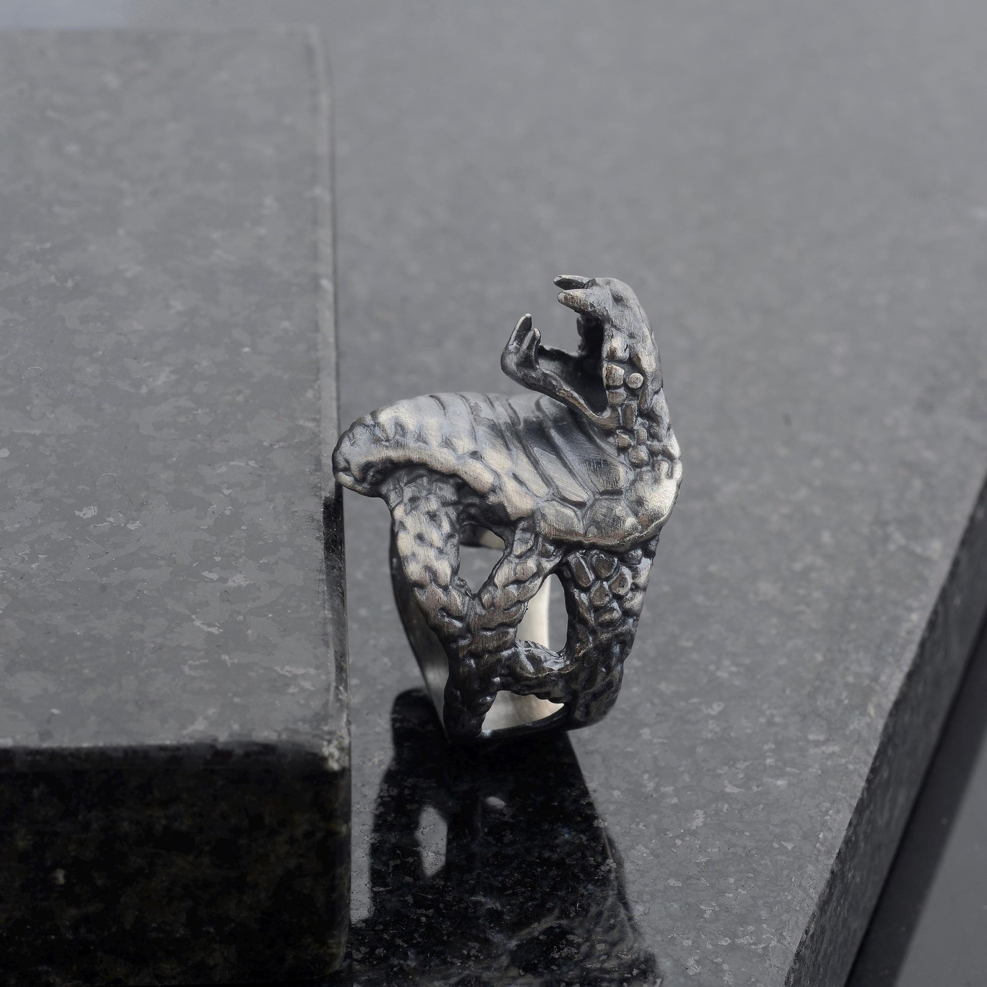 Sterling Silver Cobra Ring: Handmade Animal Statement Piece