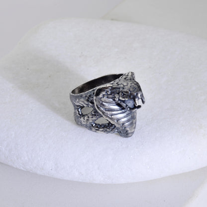 Sterling Silver Cobra Ring: Handmade Animal Statement Piece
