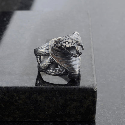 Sterling Silver Cobra Ring: Handmade Animal Statement Piece