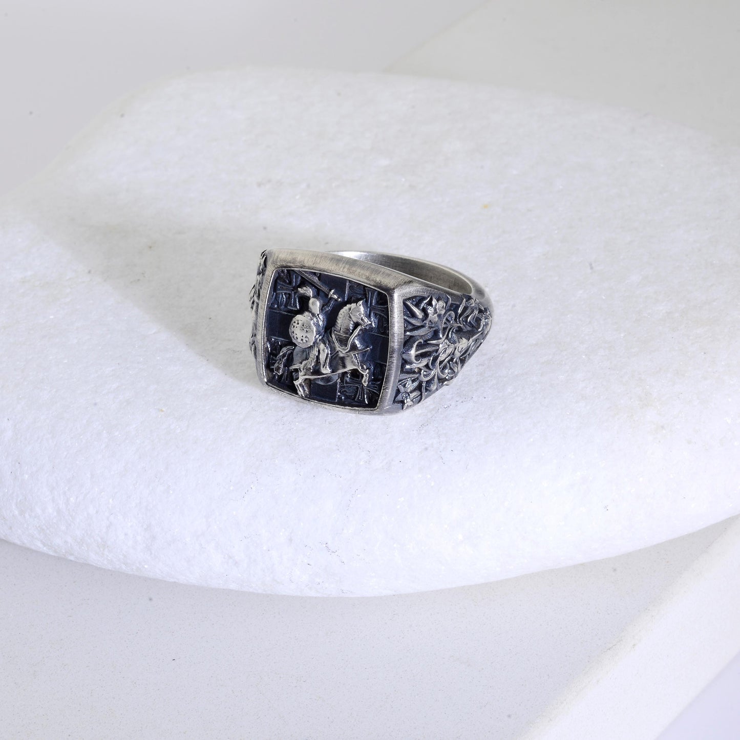 925 Sterling Silver Crusader Knight Ring, Knight Signet Silver Ring, Ring for Men, Silver Templar Knight  Ring, Unique Men's Gift